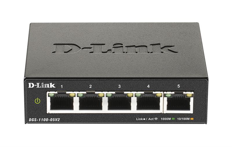 Комутатор D-Link DGS-1100-05V2 5xGE, EasySmart