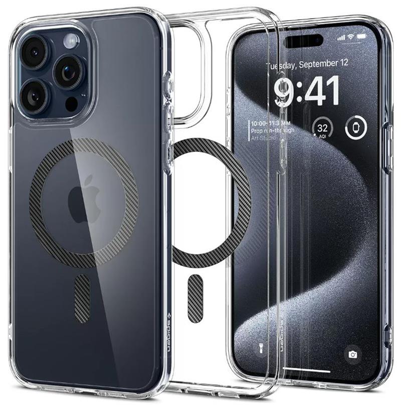 Чохол Spigen для Apple iPhone 15 Pro Max Ultra Hybrid MagFit, Carbon Fiber ACS06578