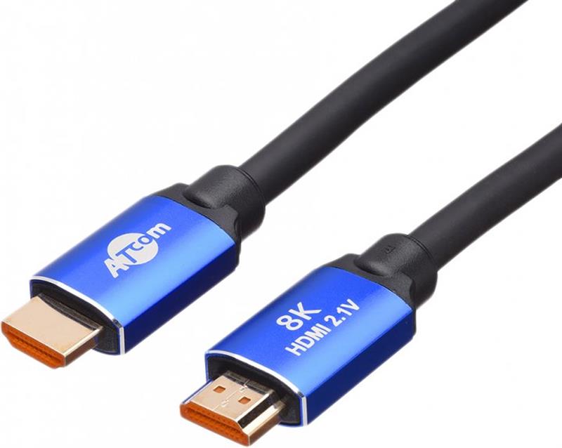 Кабель ATcom HDMI - HDMI V 2.1 (M/M), Real 8K 48Gbps, 10 м, Black/Blue (88810)