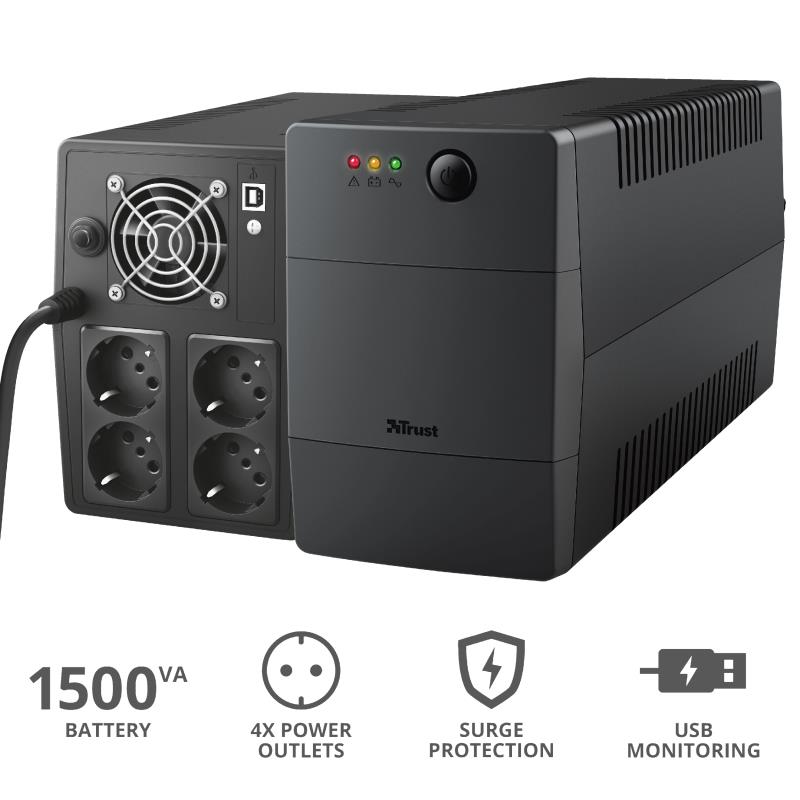 ДБЖ Trust Paxxon 1500VA UPS Black 23505_TRUST