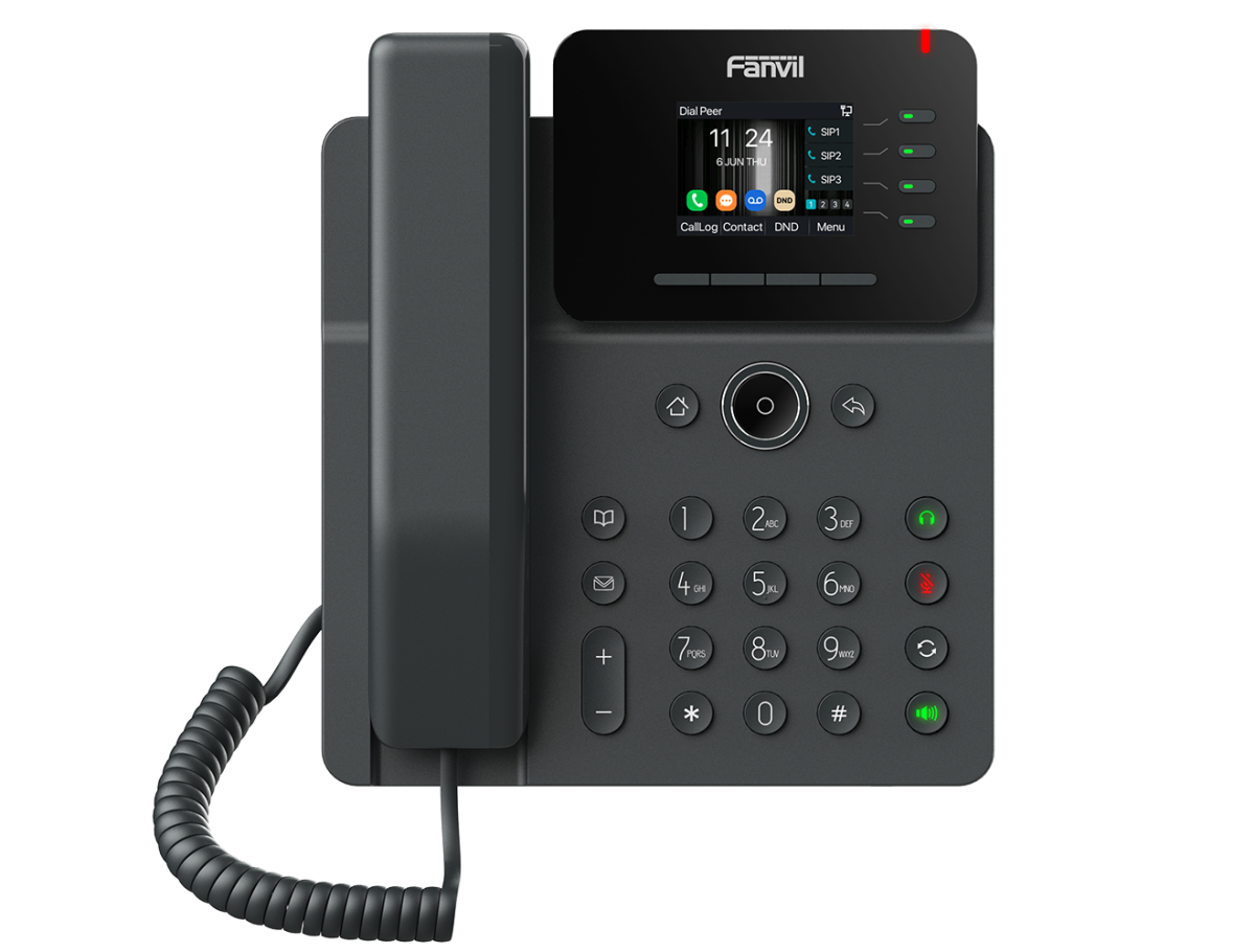 Телефон IP Fanvil V61G 2xGE LAN, 4 SIP line, SW Linux, PoE, 2.4" - кольоровий дисплей