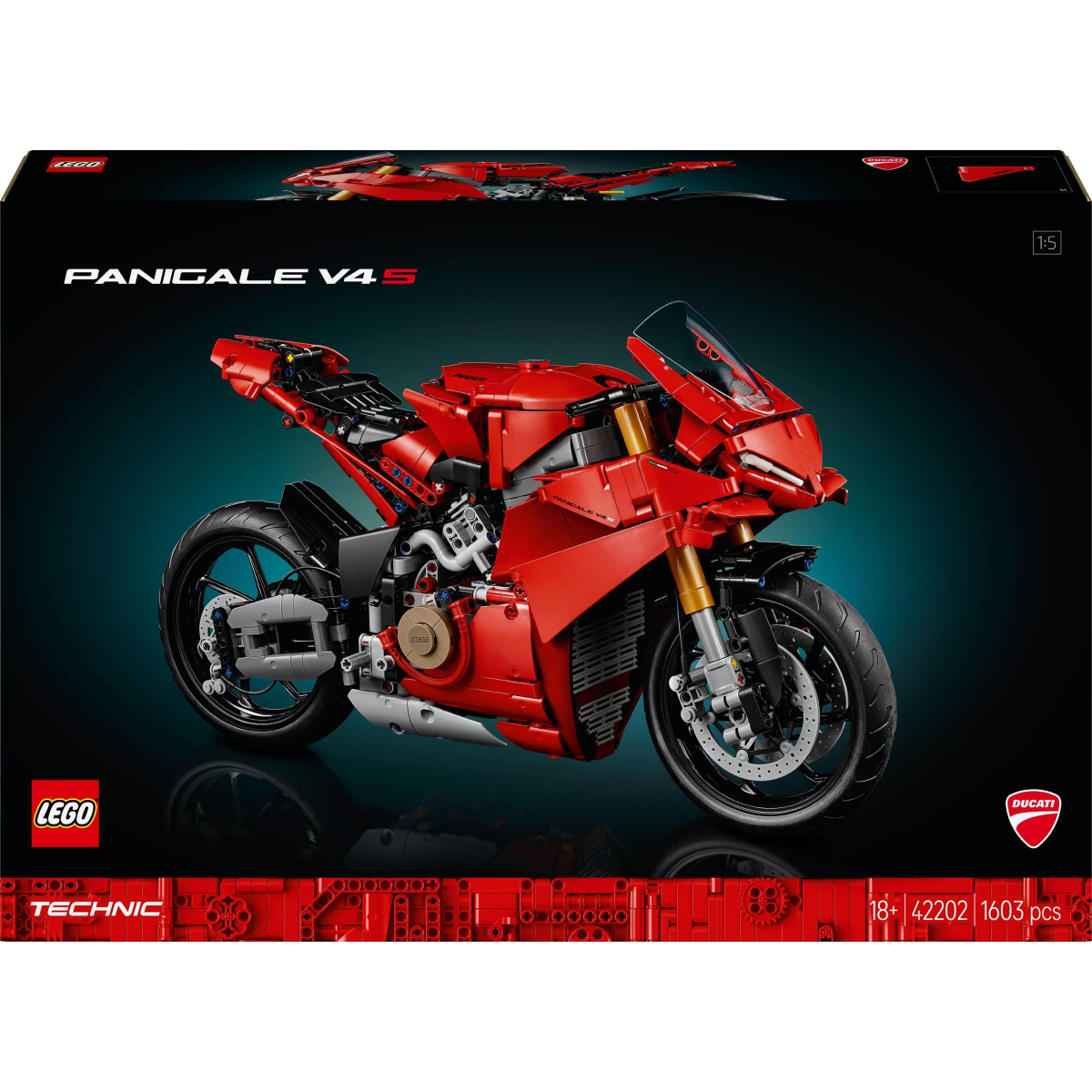 Конструктор LEGO Technic Мотоцикл Ducati Panigale V4 S 1603 деталі 42202