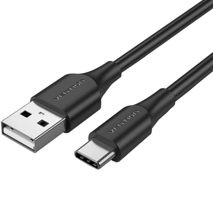 Кабель USB 2.0 AM-Type-C M, 3.0 м, 3.0A, (18W) PVC чорний Vention