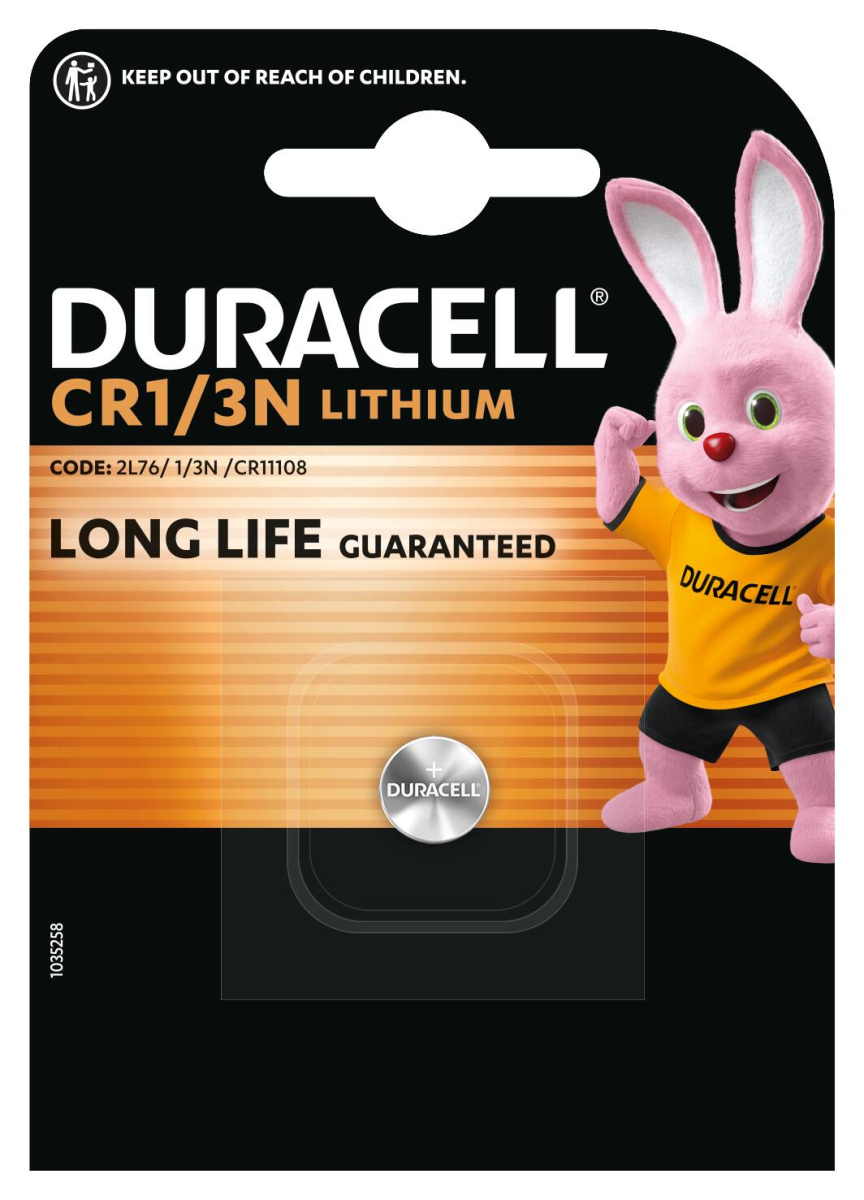Спеціальна літієва батарейка Duracell 1/3N 3V, (2L76 / CR1 / 3N / CR11108), 1 шт. в упаковці