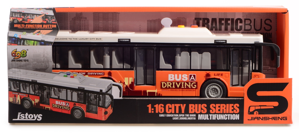 Іграшка CARS S Автобус помаранчевий 1:16 (CJ-4073621)