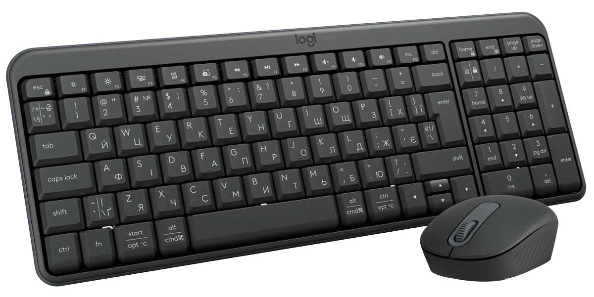 Бездротовий комплект Logitech MK250 Wireless Combo Graphite (Клавіатура + Миша) UKR