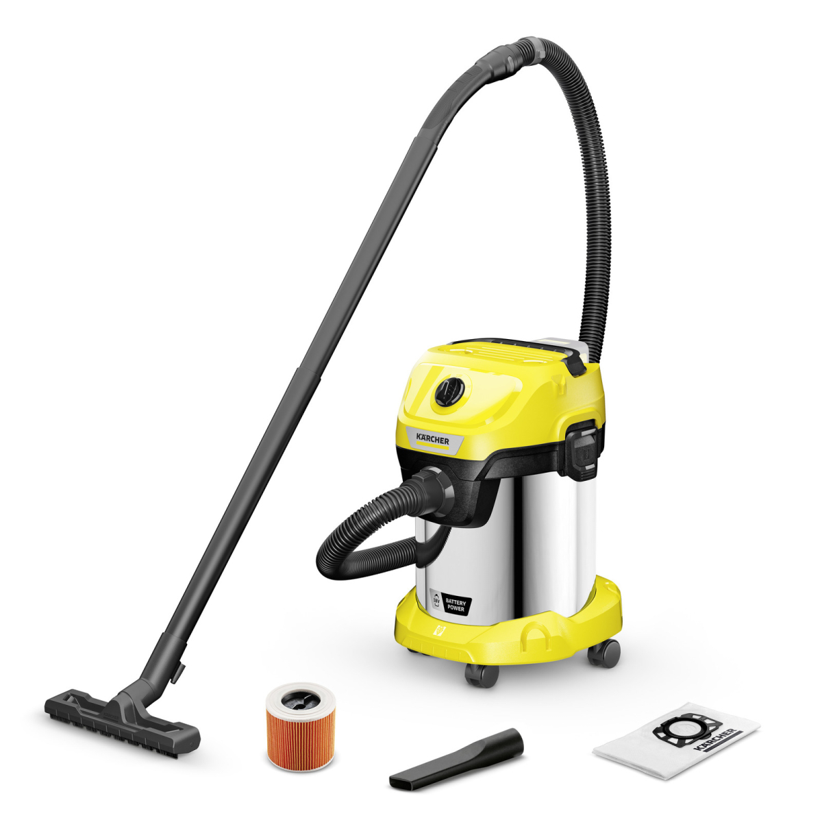 Пилосос будівельний Karcher WD 3-18 S (без АКБ та ЗП), 1.628-575.0